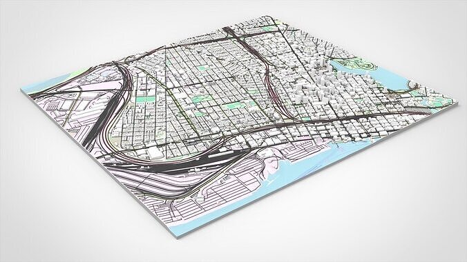 Cityscape Oakland California United States 3D model 6