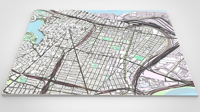 Cityscape Oakland California United States 3D model 5