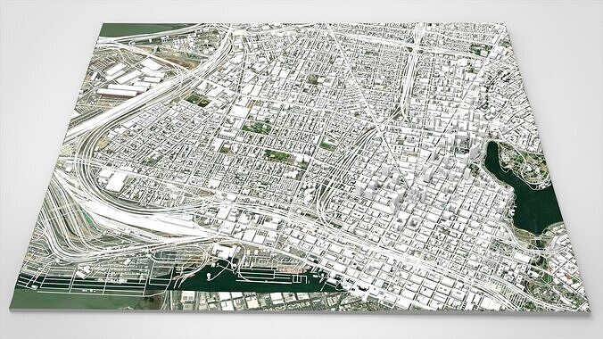 Cityscape Oakland California United States 3D model 2