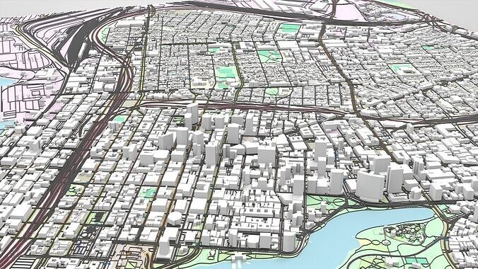 Cityscape Oakland California United States 3D model 3
