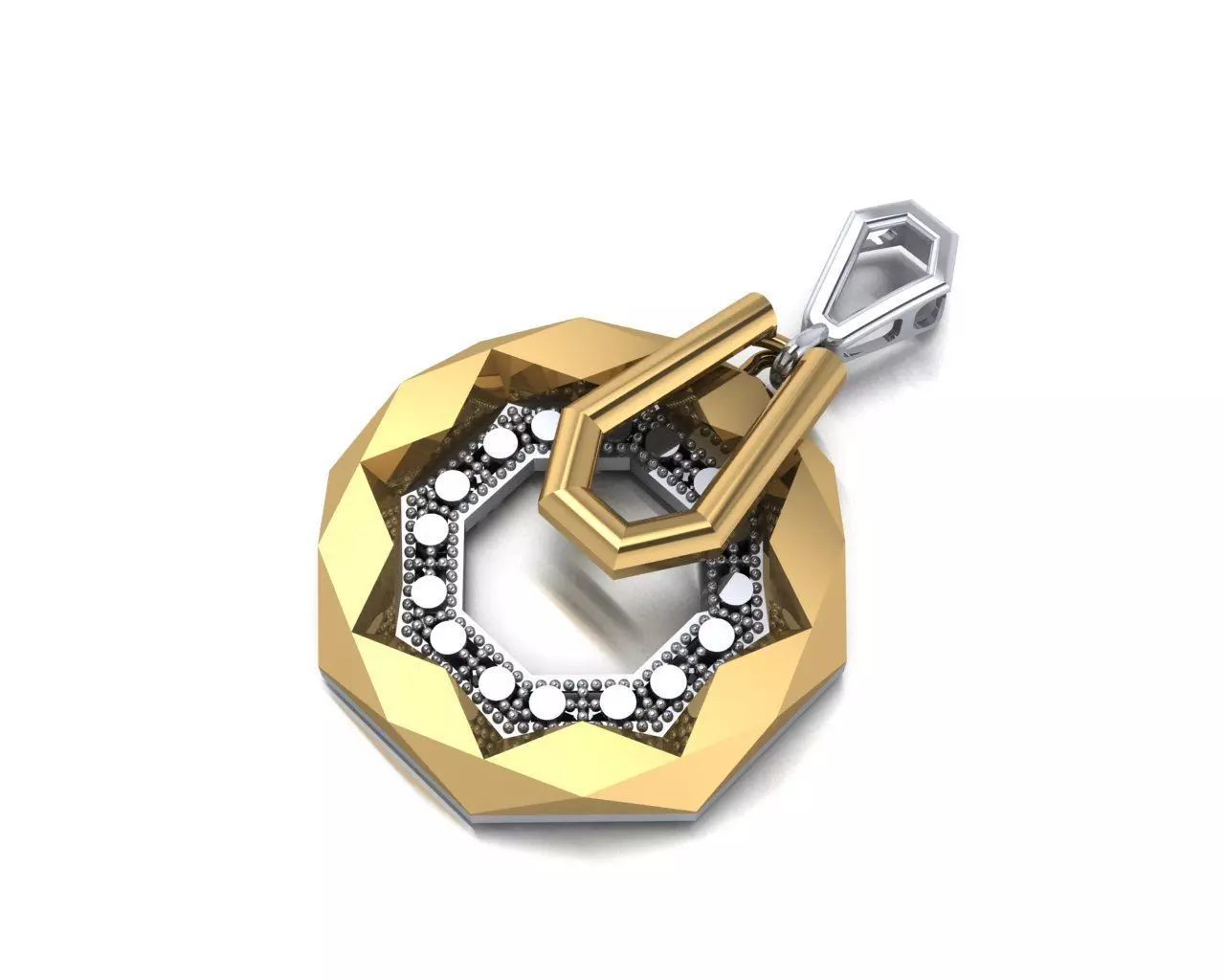 facet pendent 3D print model_0