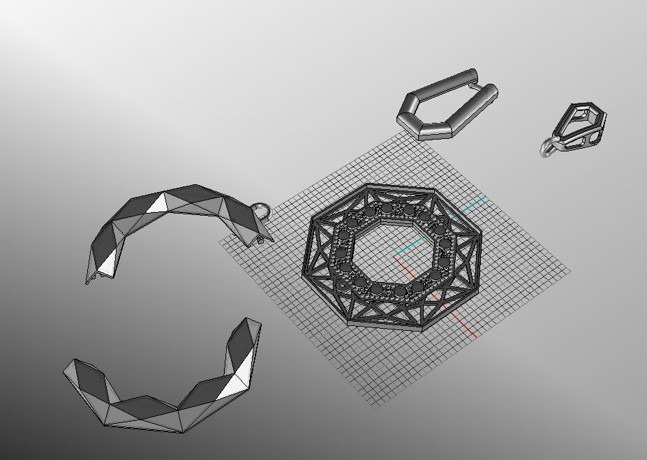 facet pendent 3D print model_1