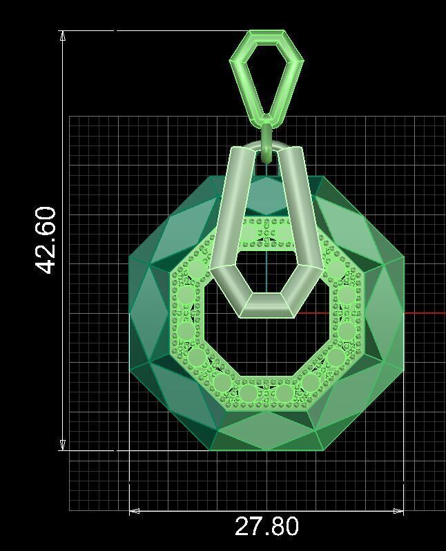 facet pendent 3D print model_2
