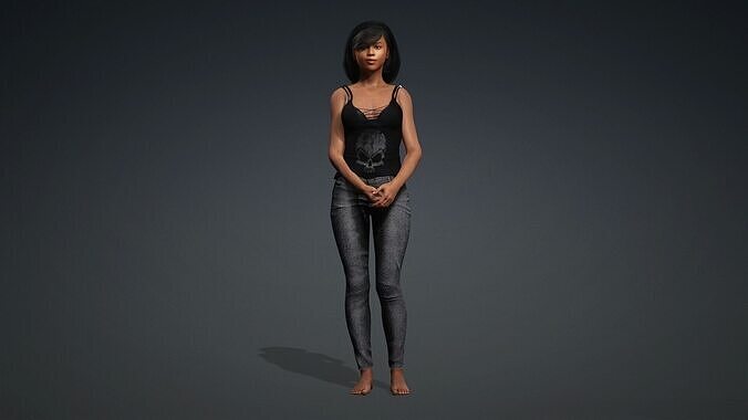 Modern Black Female Character 3D model