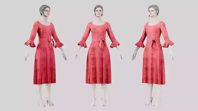 Dress 03 Desire Low-poly 3D model