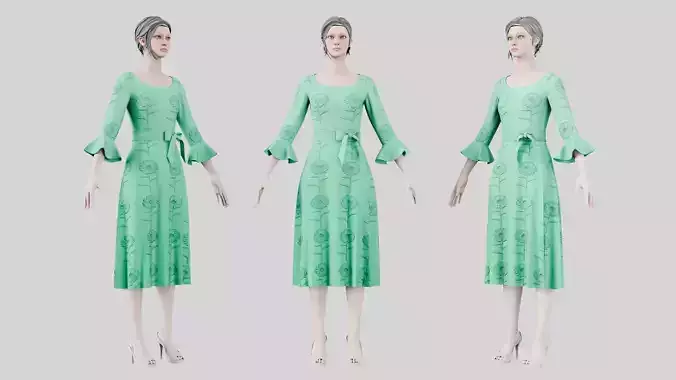 Dress 03 Medium Aquamarine