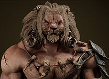 Lion Gladiator Low-poly 3D model_29