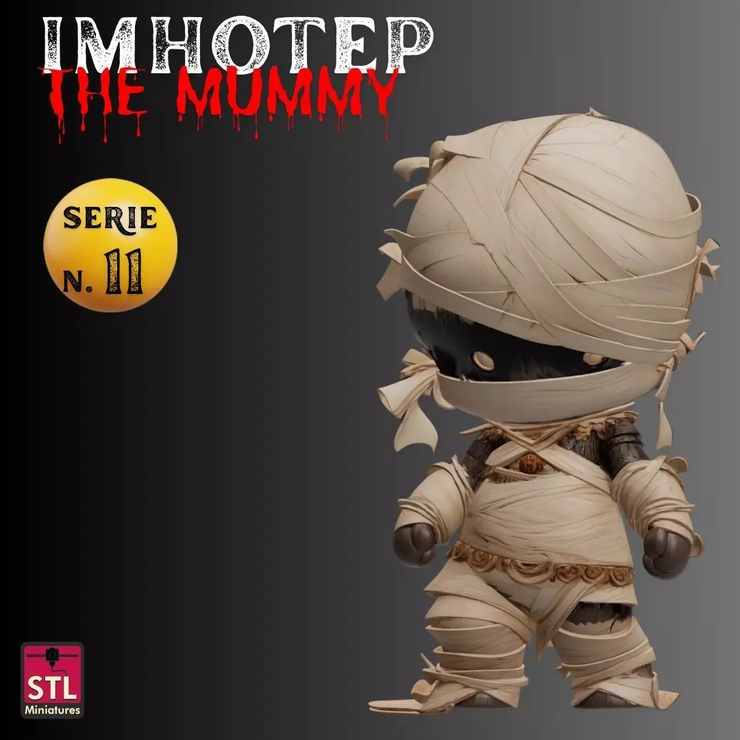 STL File Classic Mummy Chibi Imhotep 3D print model