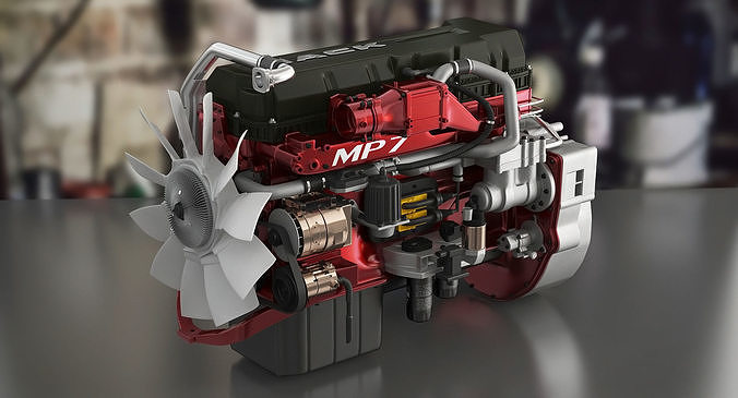 Mack Semi Truck Engine 3D model