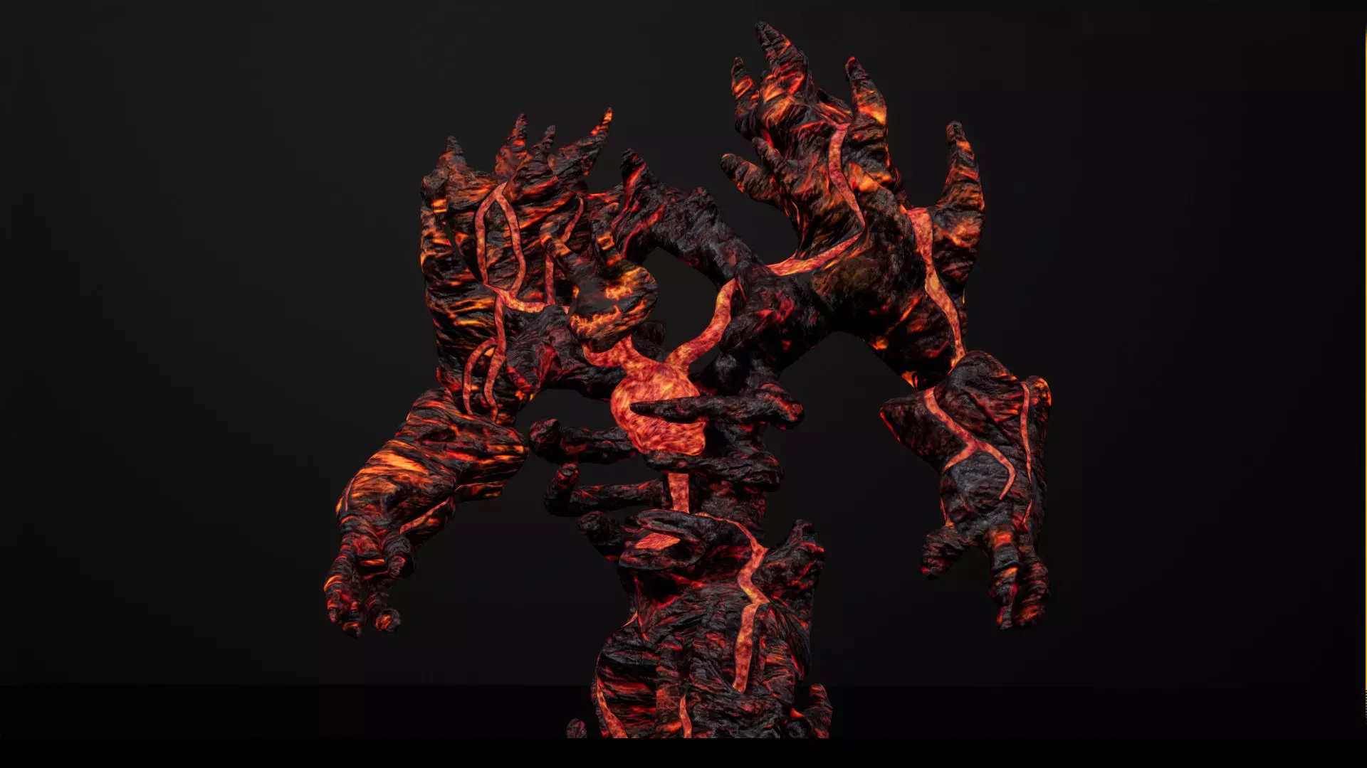 Magma golem low-poly game engine ready 3D model Low-poly 3D model