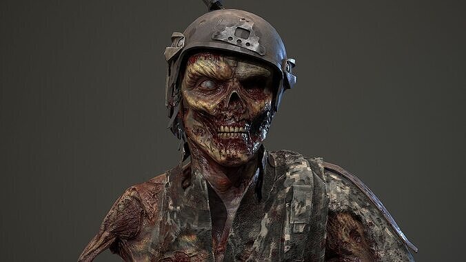 Military zombie set 3 Low-poly 3D model