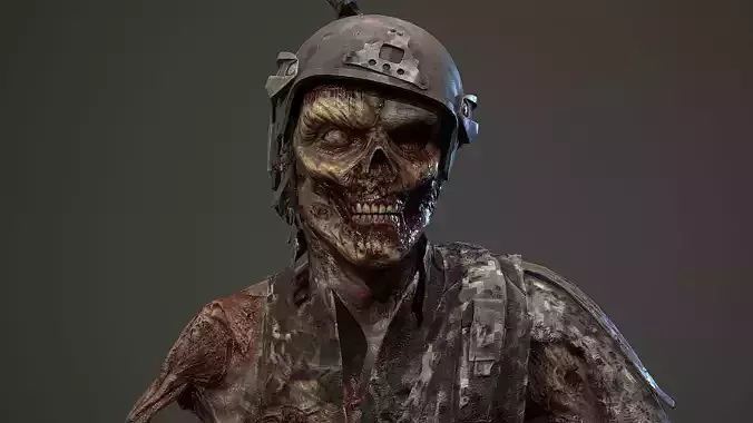 Military zombie set 3 Low-poly 3D model