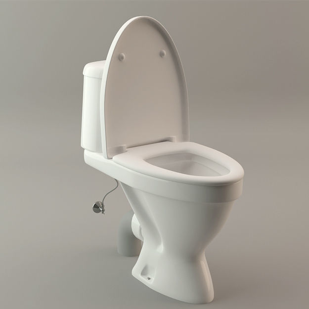 Toilet Lavatory Loo - High Poly Model 3D model_7