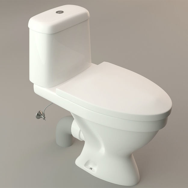 Toilet Lavatory Loo - High Poly Model 3D model_4