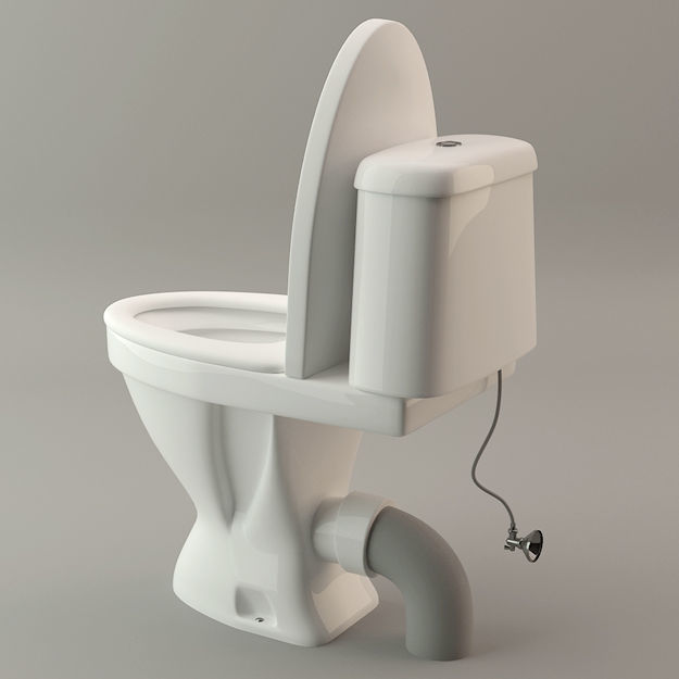 Toilet Lavatory Loo - High Poly Model 3D model_8