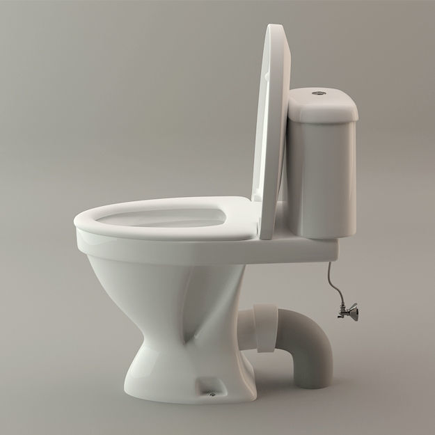 Toilet Lavatory Loo - High Poly Model 3D model_9