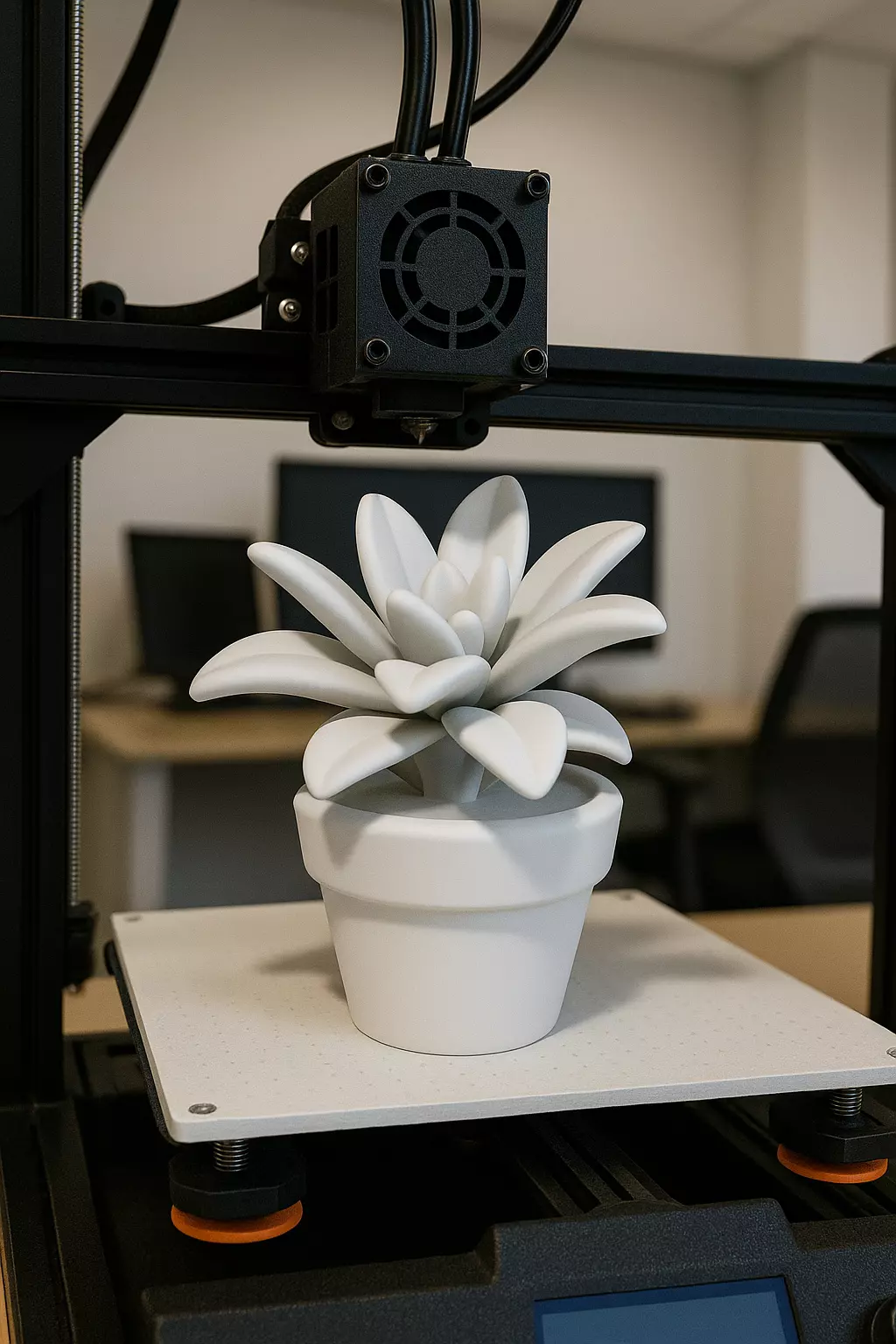 Succulent Plant in Pot 3D Printable Decorative Model 3D print model_0