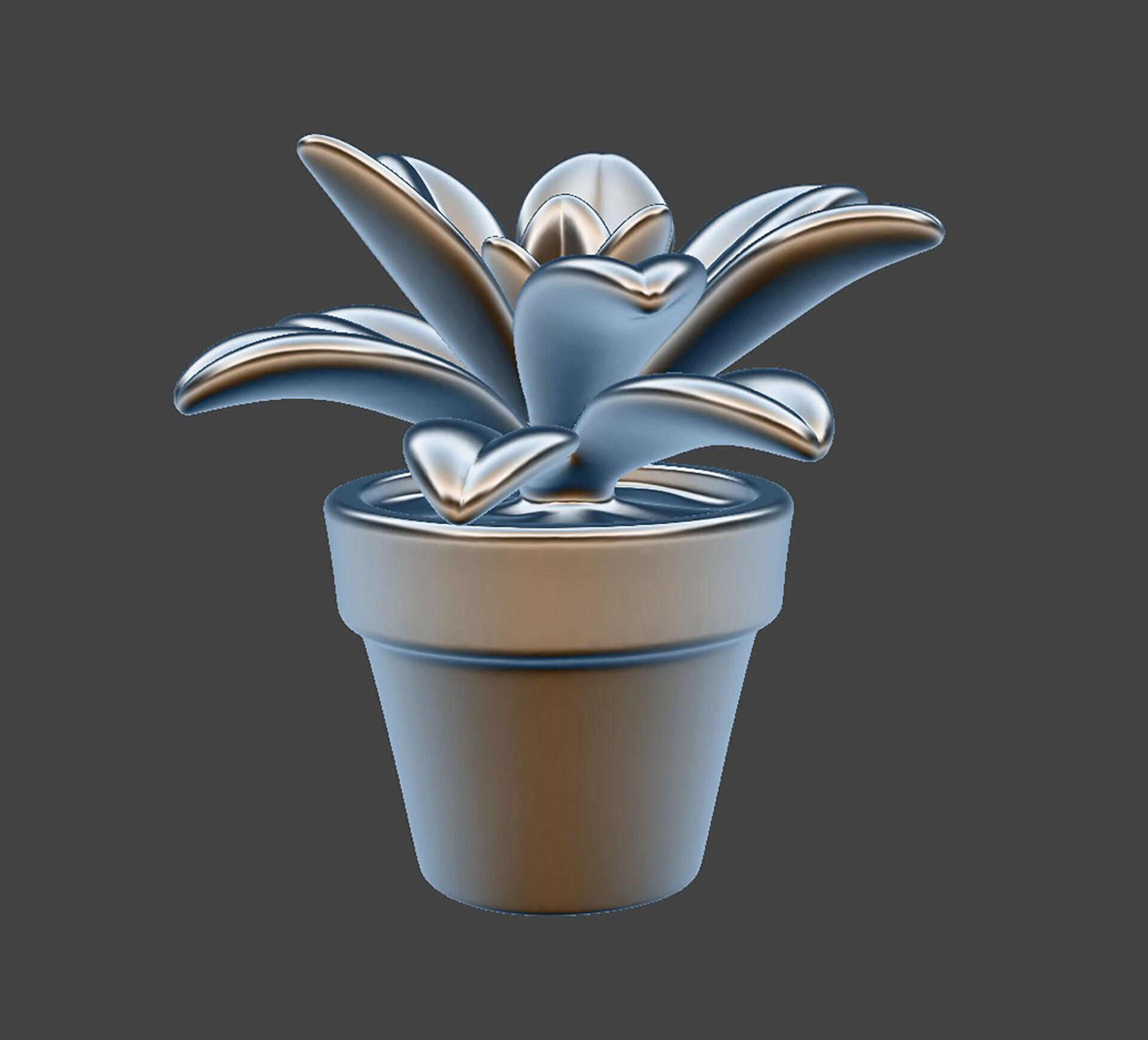 Succulent Plant in Pot 3D Printable Decorative Model 3D print model_3