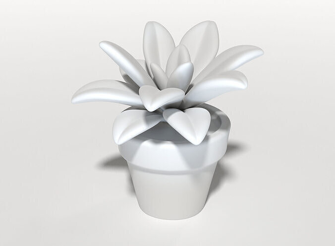 Succulent Plant in Pot 3D Printable Decorative Model 3D print model