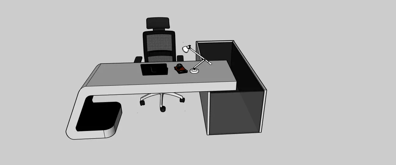 L-Shape Office Table 3D Model 3D model