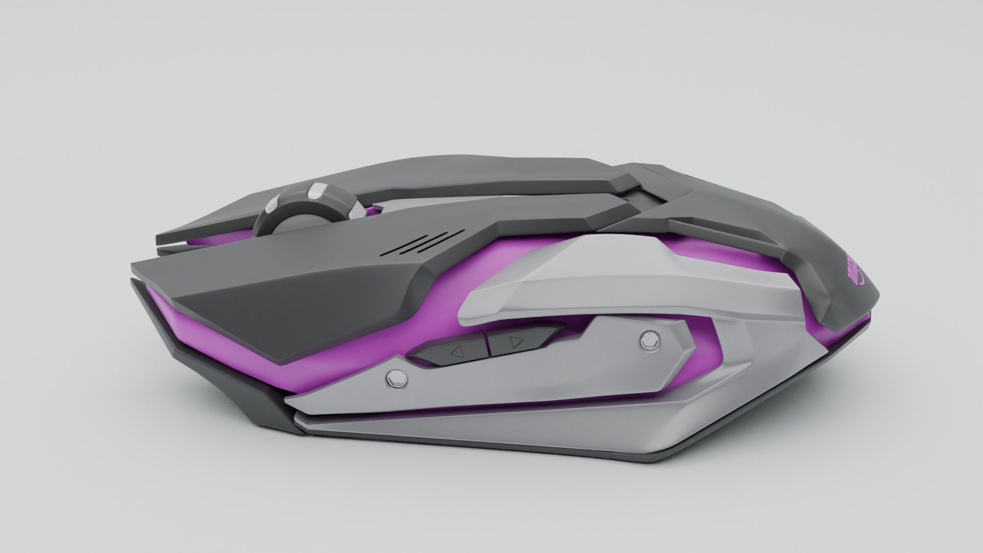 Wireless Mouse Low-poly 3D model_6