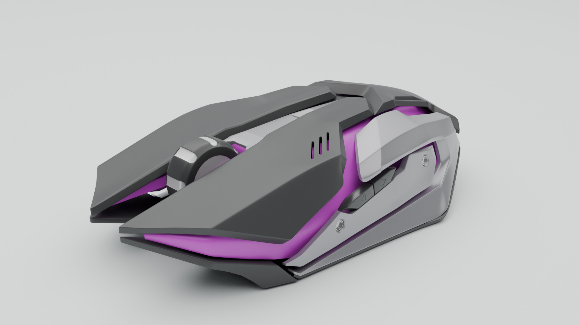 Wireless Mouse Low-poly 3D model_7