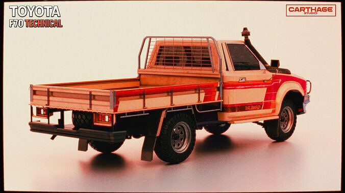Toyota F70 Technical pickup Low-poly 3D model 3