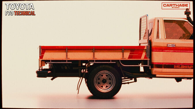 Toyota F70 Technical pickup Low-poly 3D model 5