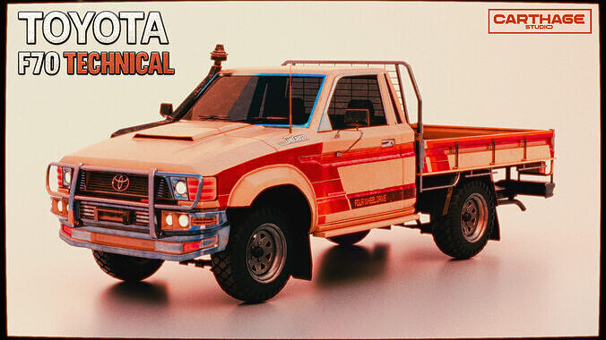 Toyota F70 Technical pickup Low-poly 3D model