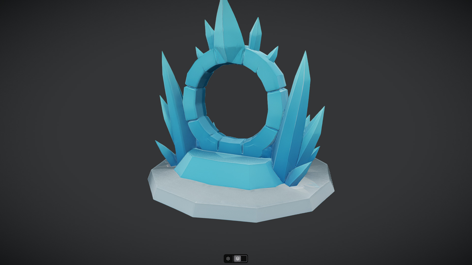 icy crystal portal with stairs 3D model_10