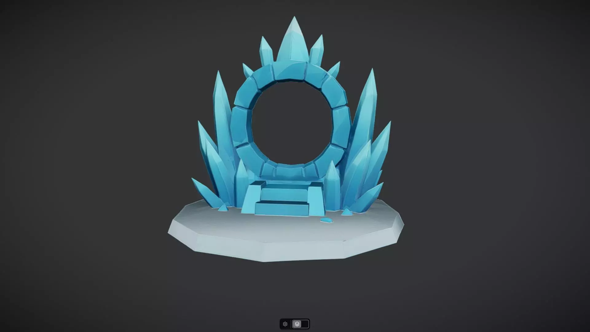 icy crystal portal with stairs 3D model_0