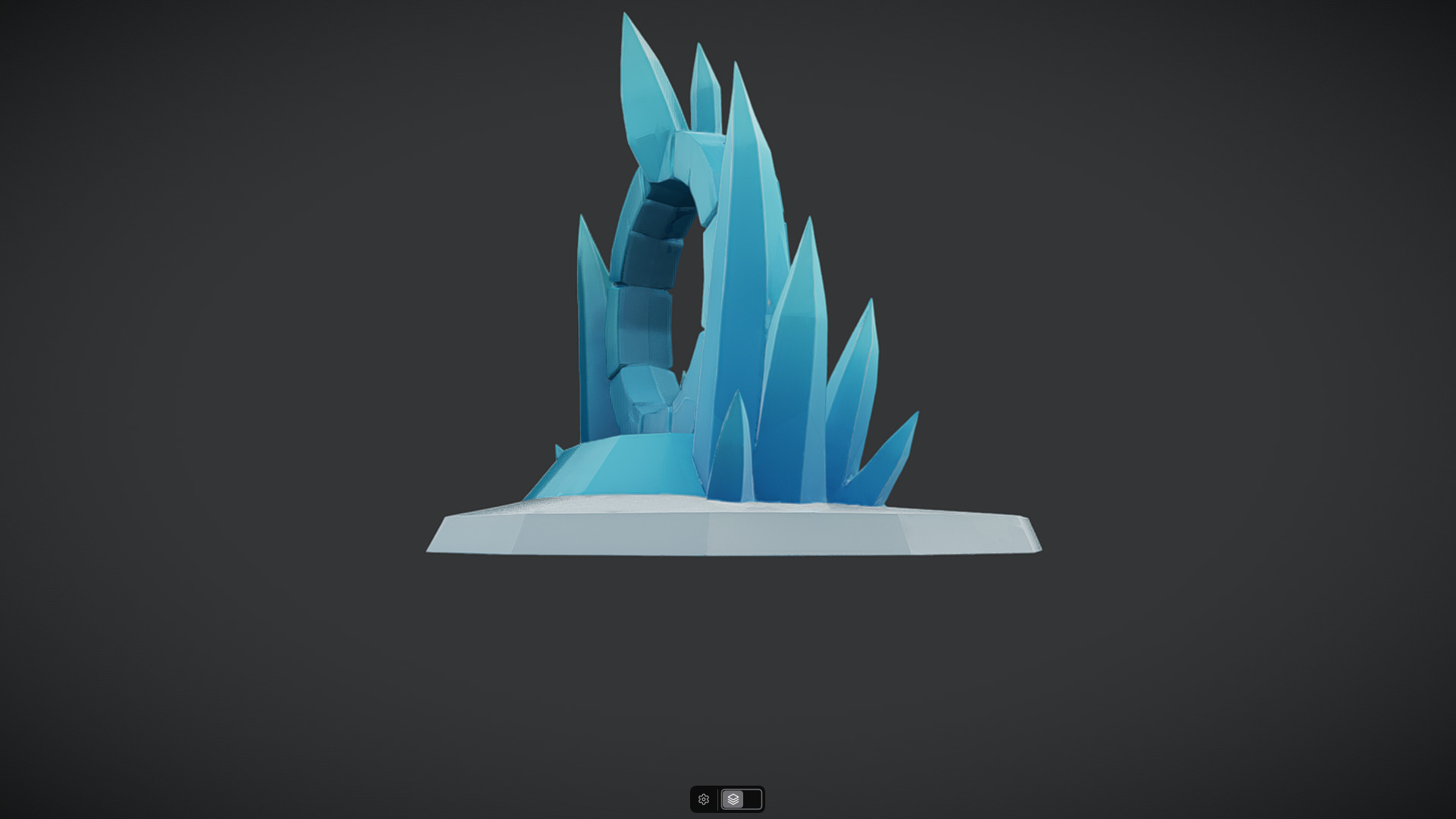 icy crystal portal with stairs 3D model_5