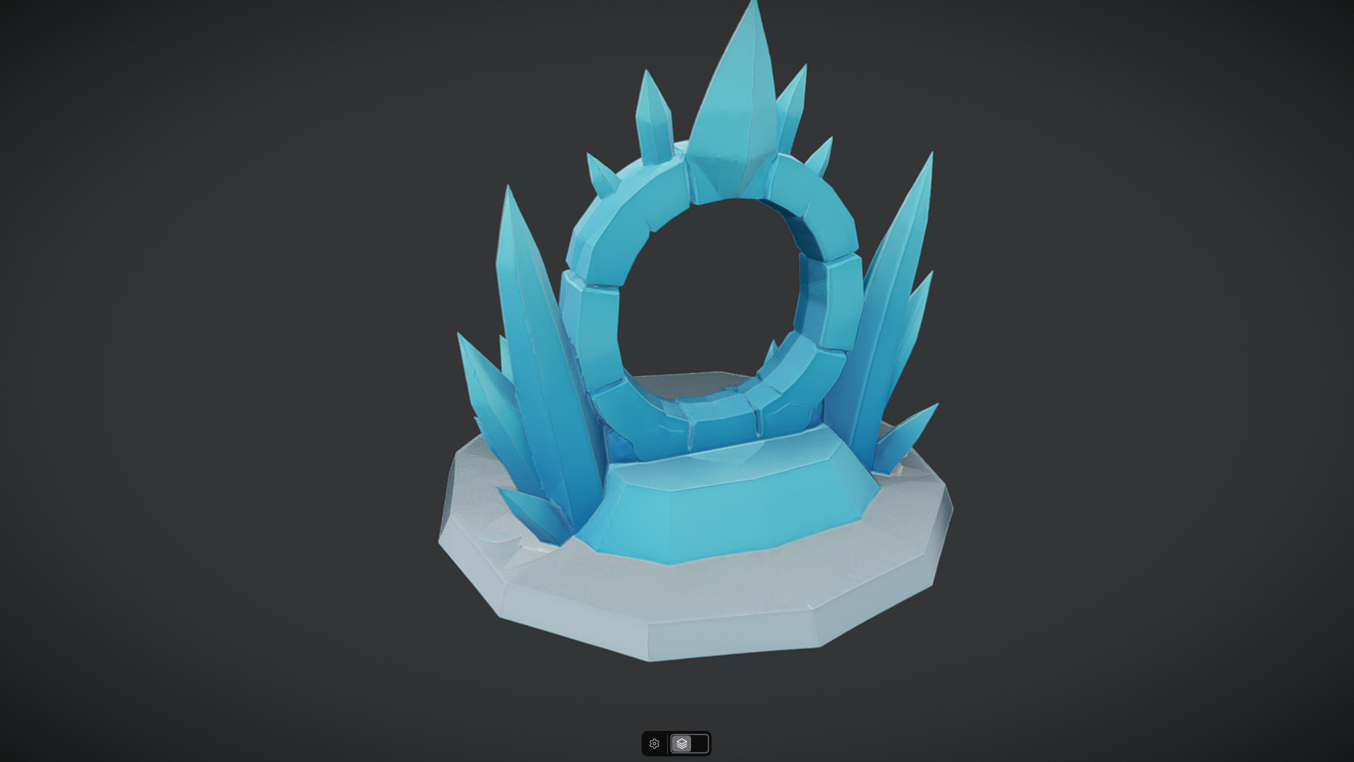 icy crystal portal with stairs 3D model_7