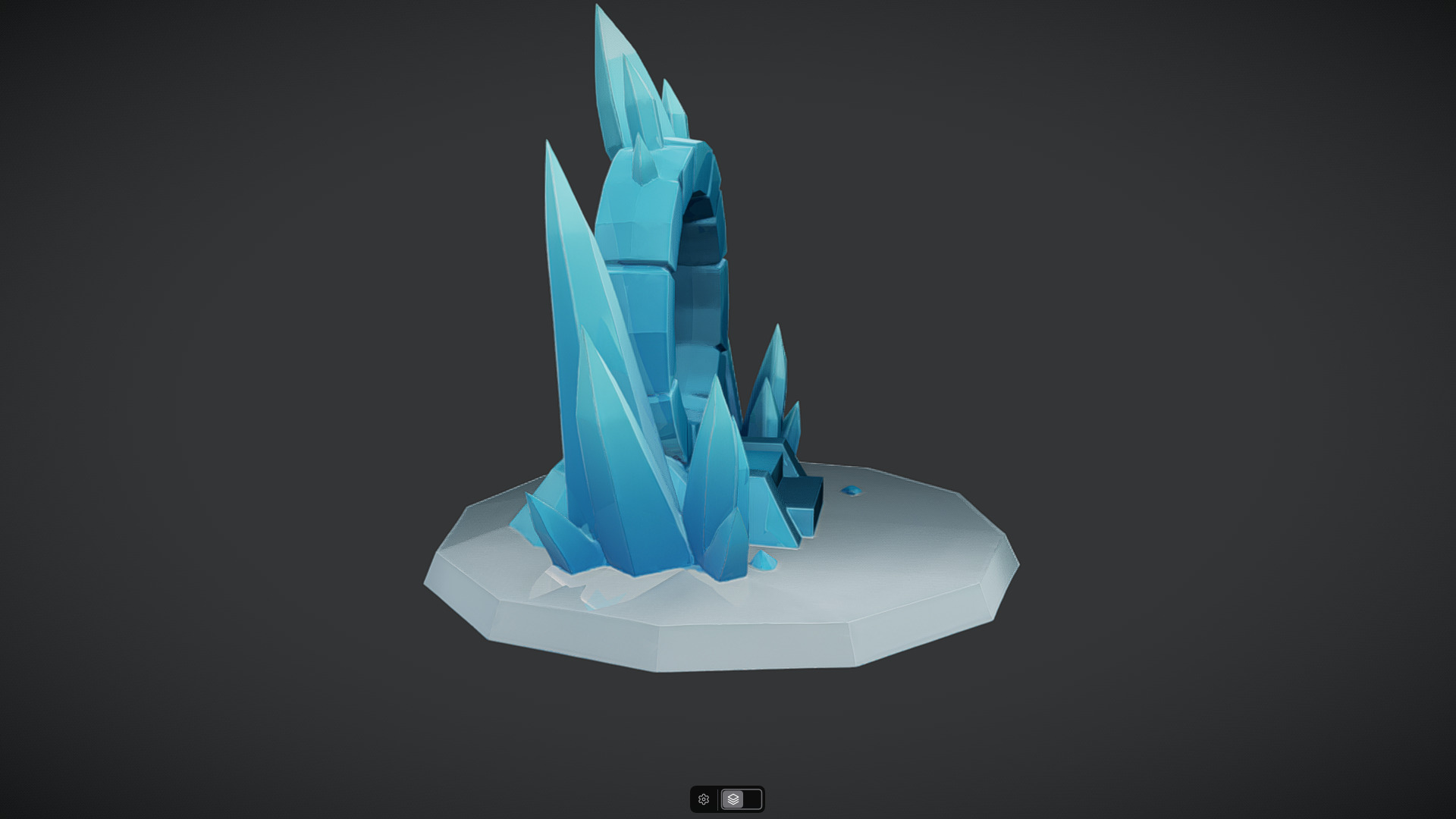 icy crystal portal with stairs 3D model_4