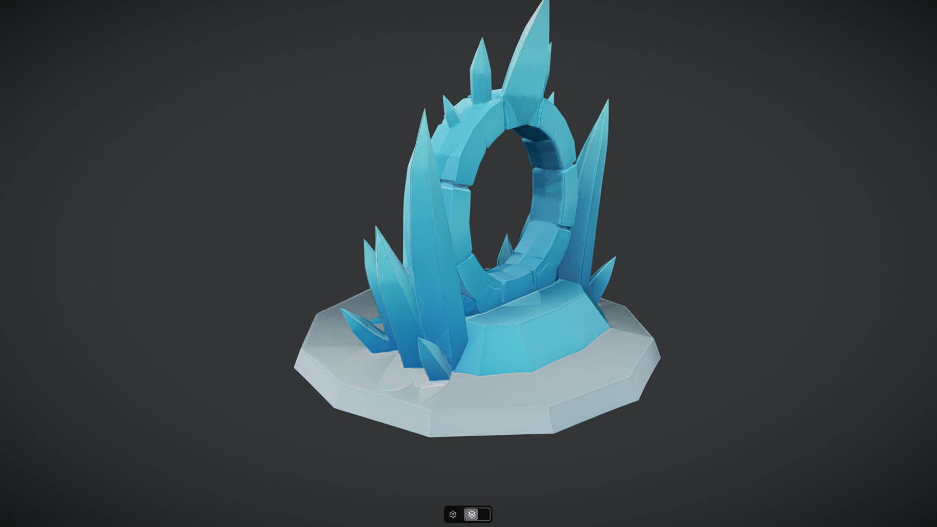 icy crystal portal with stairs 3D model_9