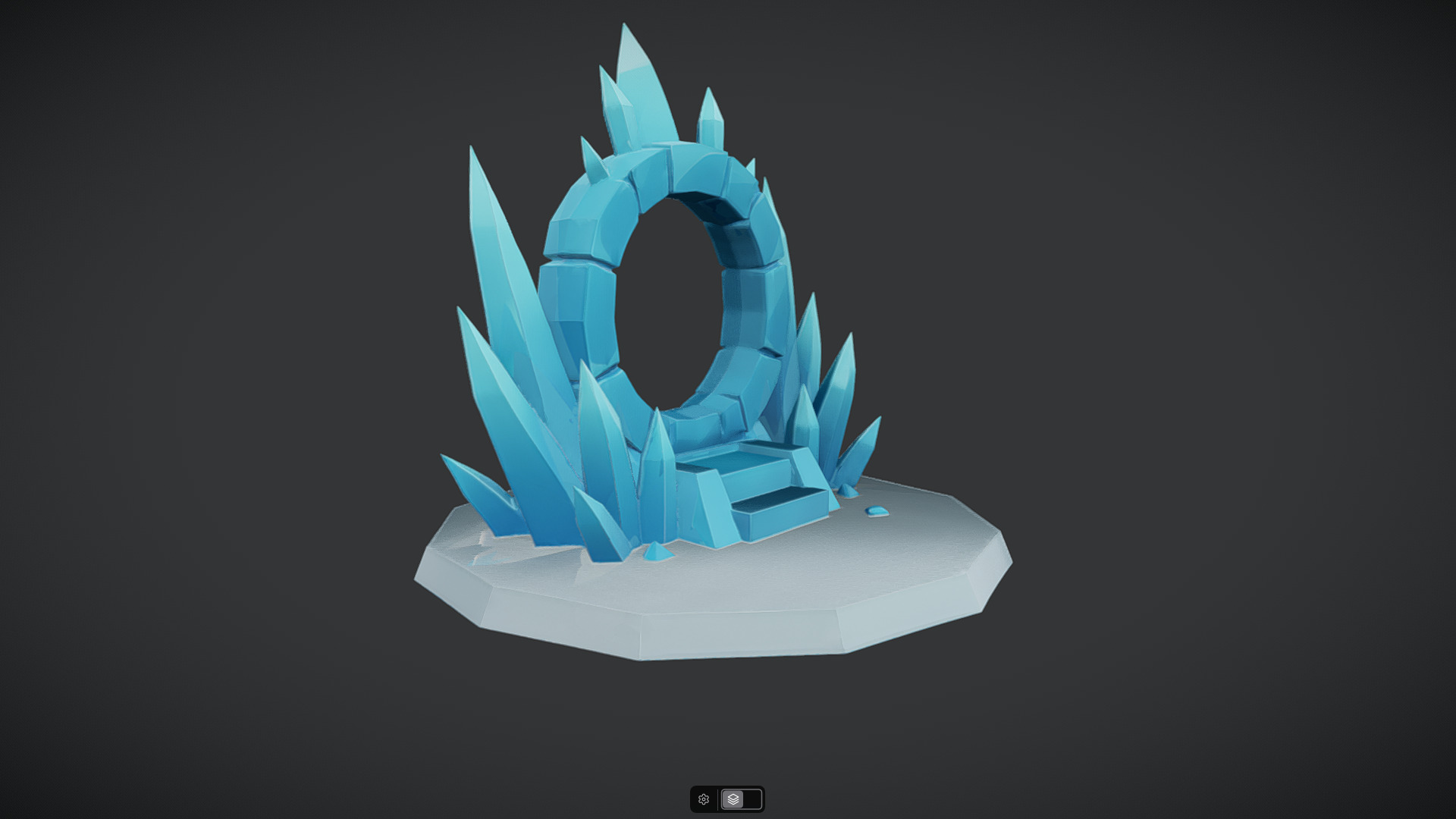 icy crystal portal with stairs 3D model_8