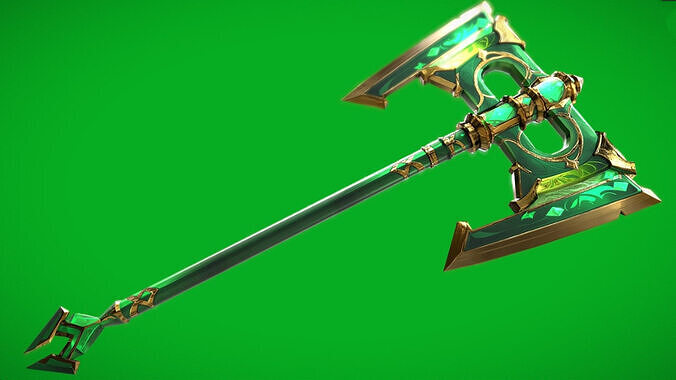 Battle axe Low-poly 3D model