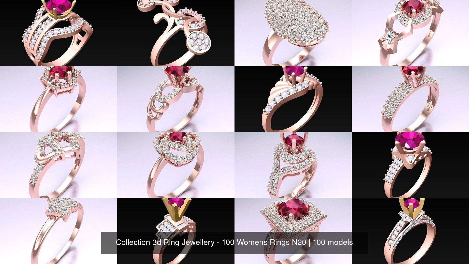 Collection 3d Ring Jewellery - 100 Womens Rings N20 _4