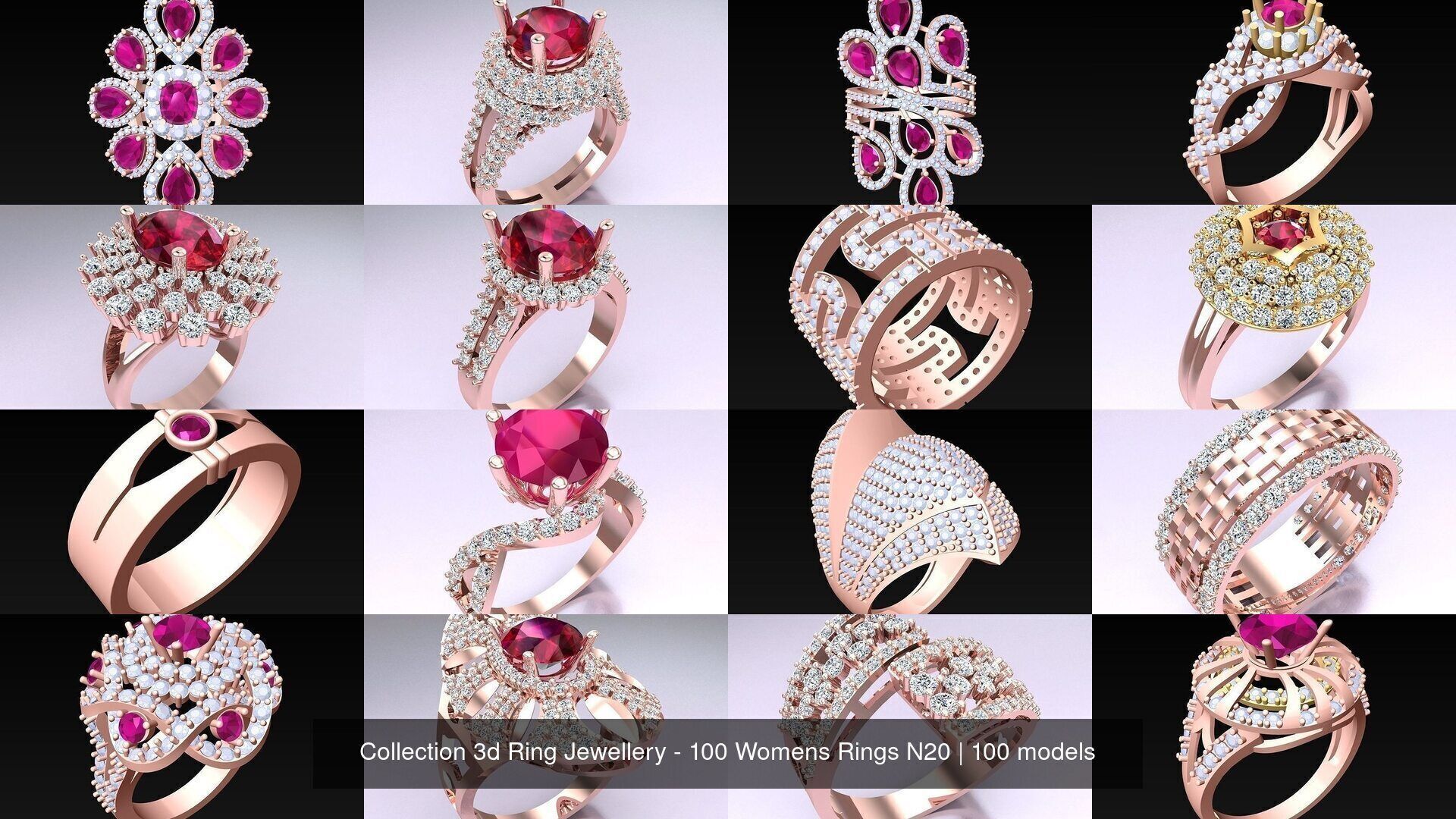 Collection 3d Ring Jewellery - 100 Womens Rings N20 _2