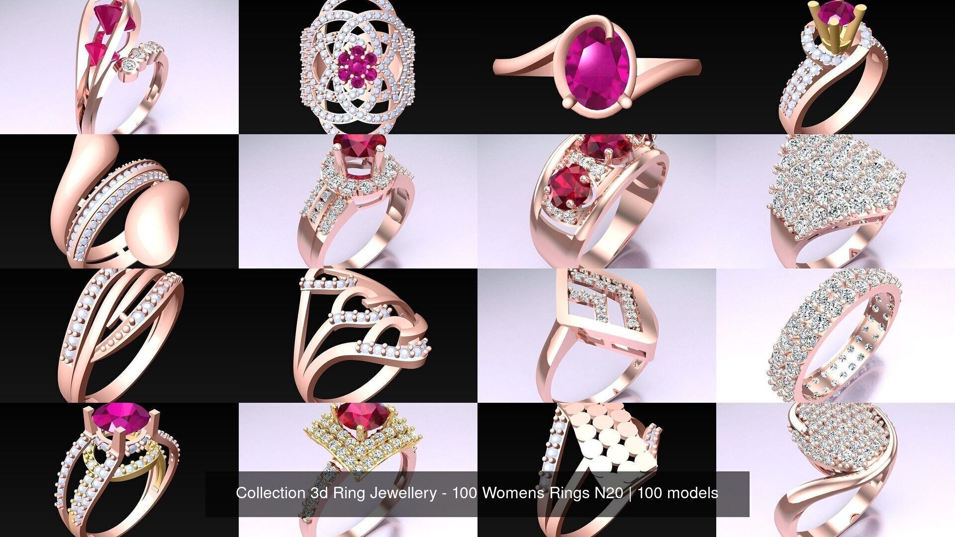 Collection 3d Ring Jewellery - 100 Womens Rings N20 _6