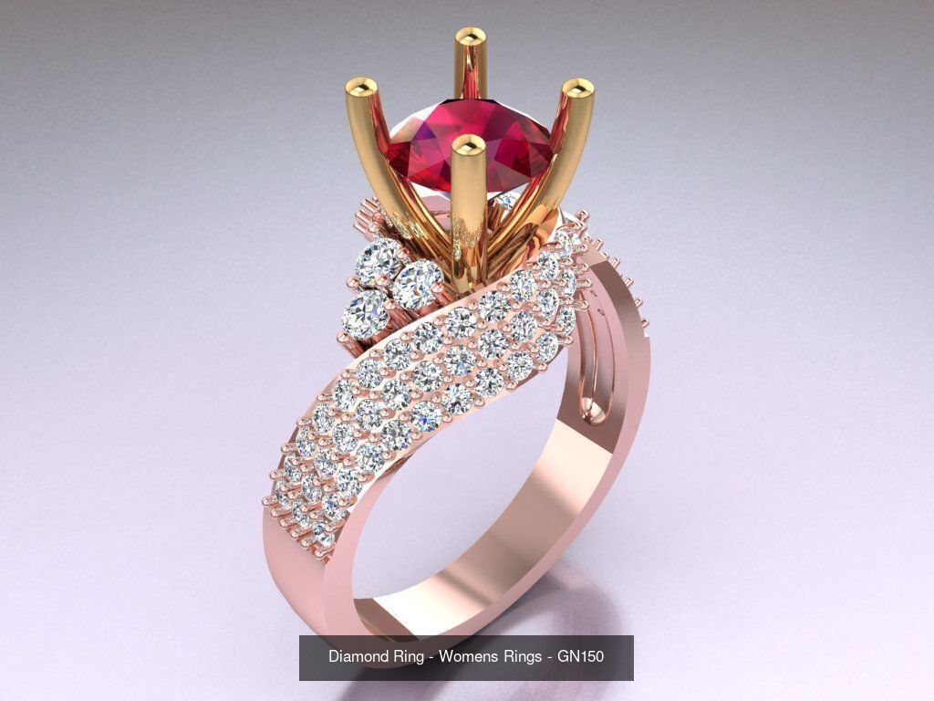 Collection 3d Ring Jewellery - 100 Womens Rings N20 _105