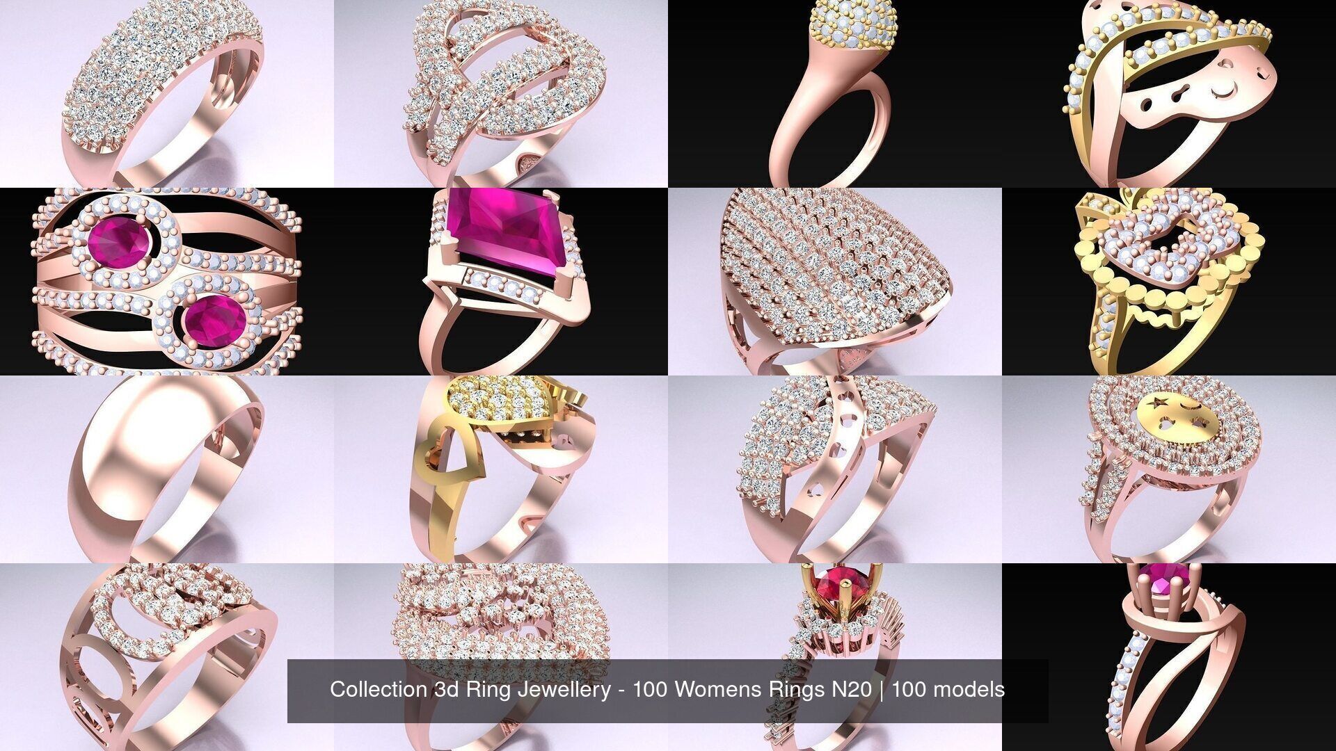 Collection 3d Ring Jewellery - 100 Womens Rings N20 _8