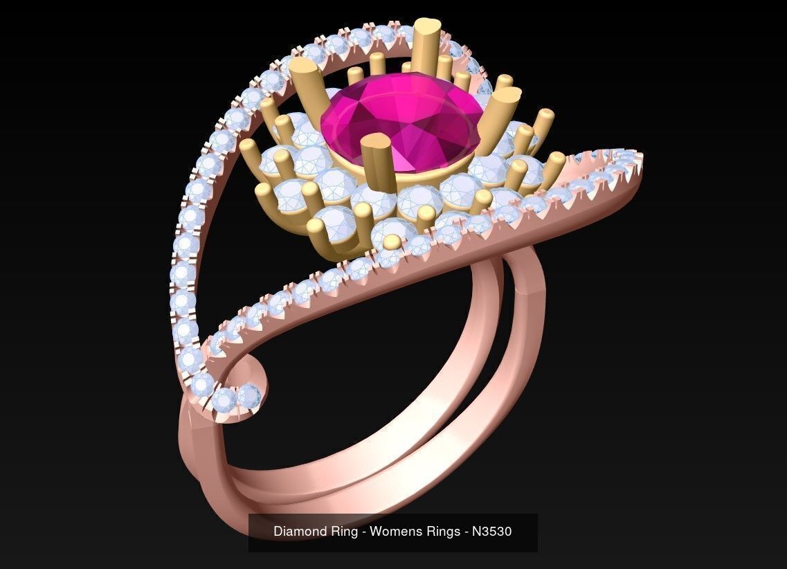 Collection 3d Ring Jewellery - 100 Womens Rings N20 _17