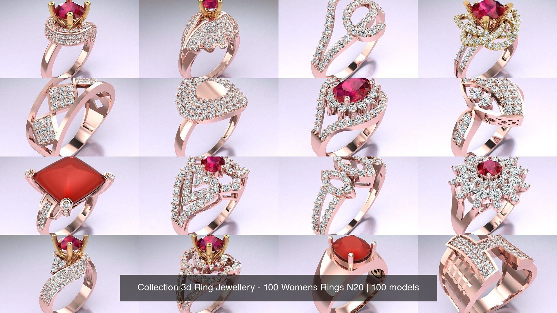 Collection 3d Ring Jewellery - 100 Womens Rings N20 _10