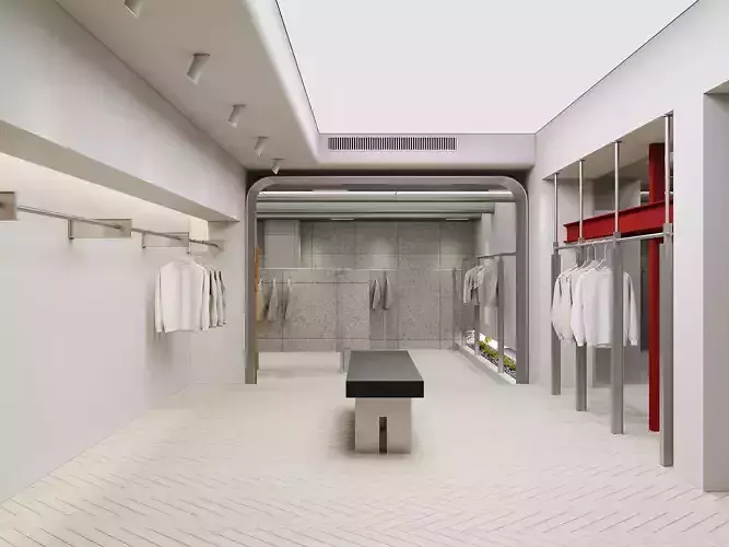 Inside the clothing store