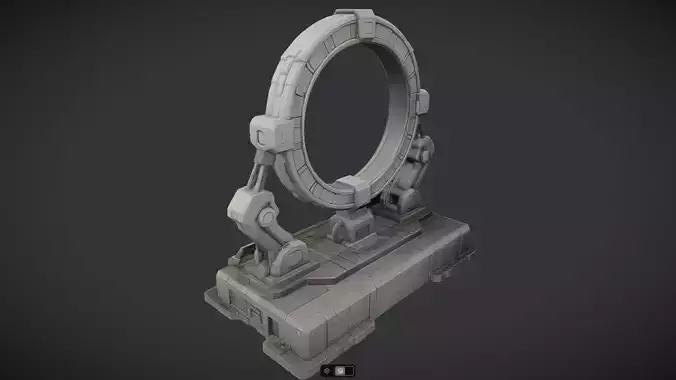 futuristic stone portal with steps