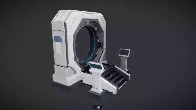 futuristic sci-fi portal with control panel