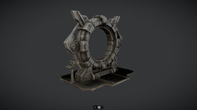 futuristic sci-fi portal gate 3D model