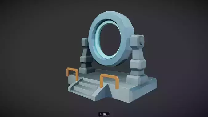 futuristic portal with glowing blue center