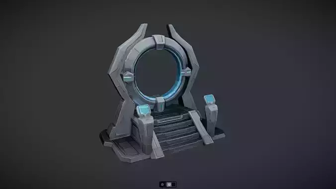 futuristic portal gateway with control panel